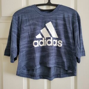 Adidas Women's Navy Striped Tee